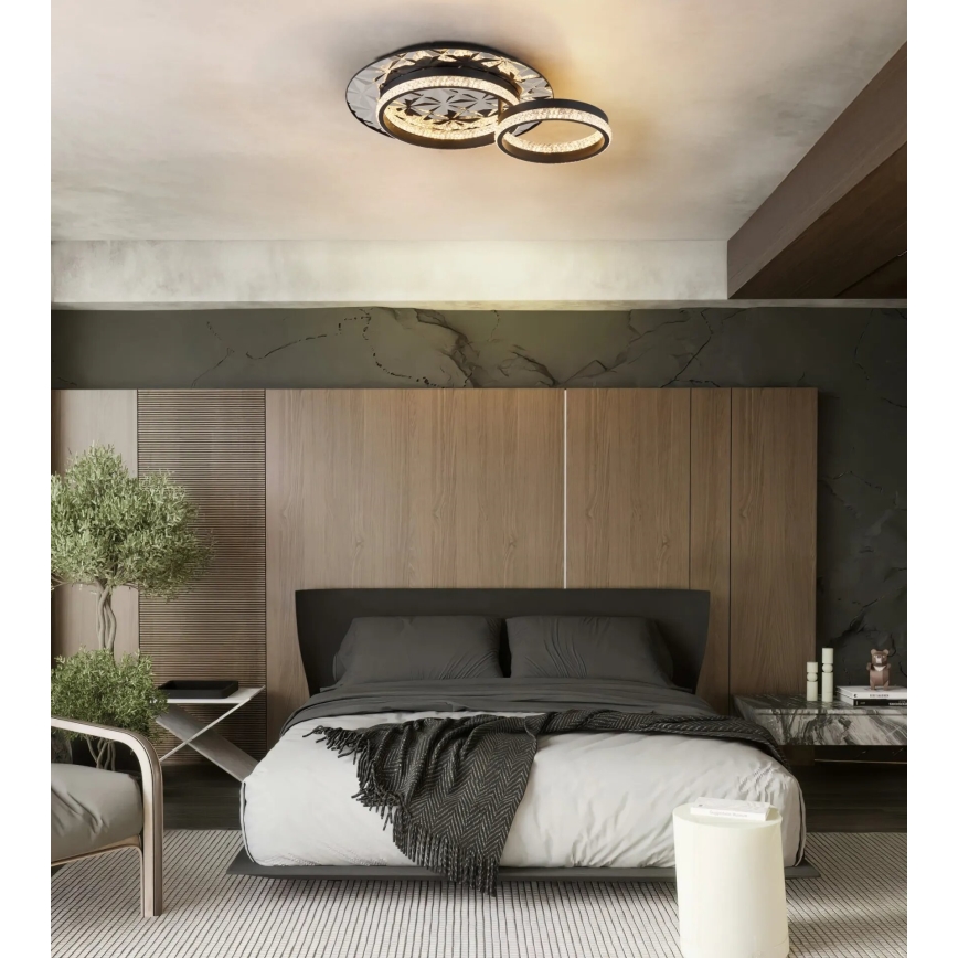 Globo - LED Stropní svítidlo LED/24W/230V 3000K 40x50,5 cm černá/lesklý chrom