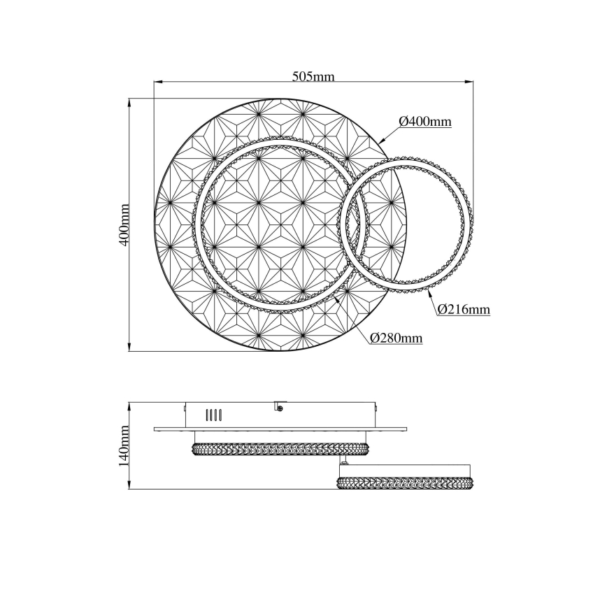Globo - LED Stropní svítidlo LED/24W/230V 3000K 40x50,5 cm černá/zlatá