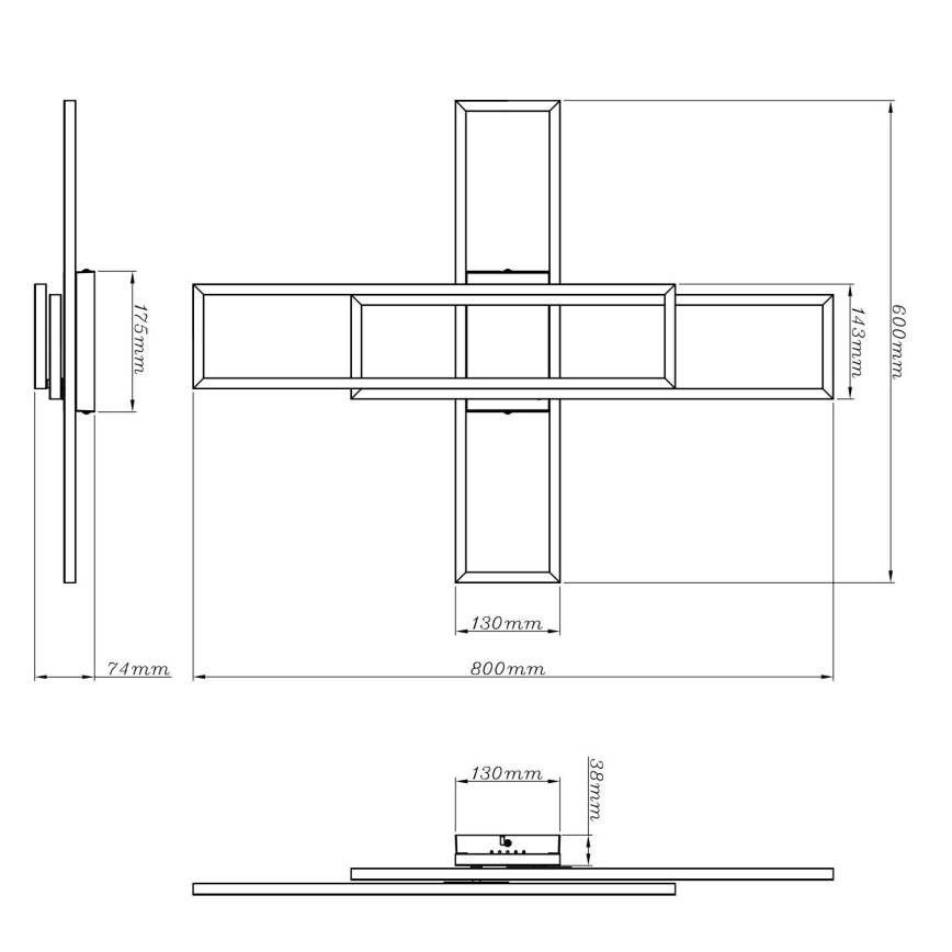 Globo - LED Stropní svítidlo LED/55W/230V 3000K 80x60 cm