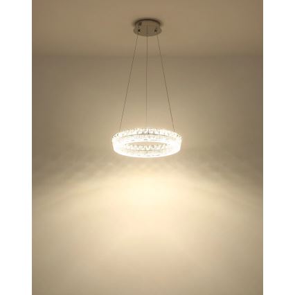 Globo - LED Stmívatelný lustr na lanku LED/24W/230V 2700-6000K čirá + dálkové ovládání