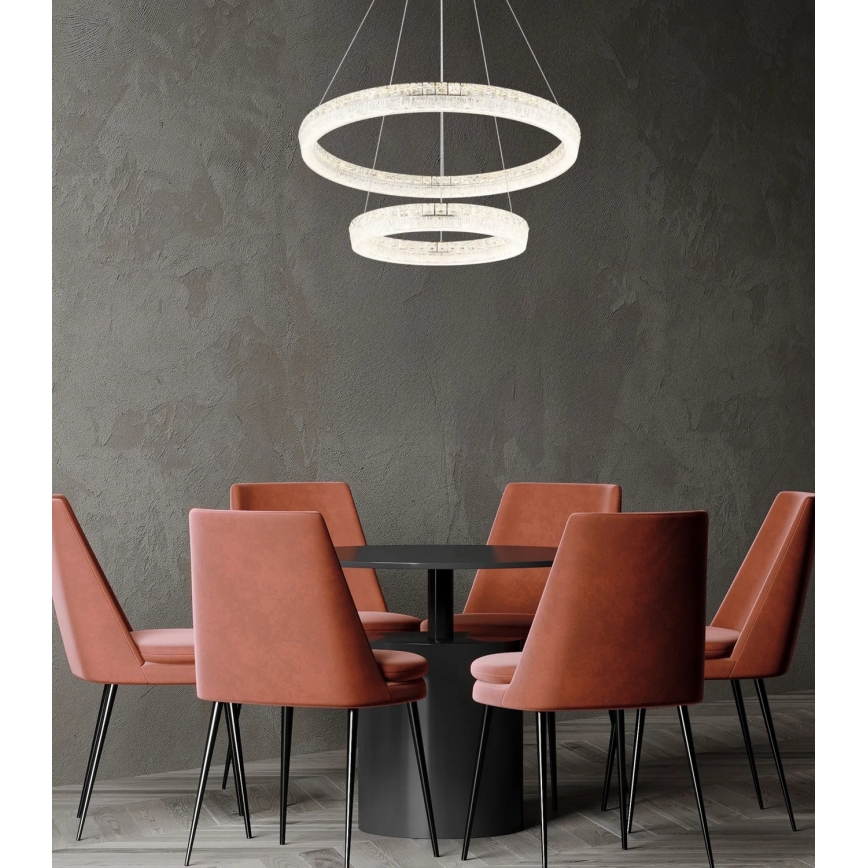 Globo - LED Stmívatelný lustr na lanku LED/72W/230V 2700-6000K čirá + dálkové ovládání