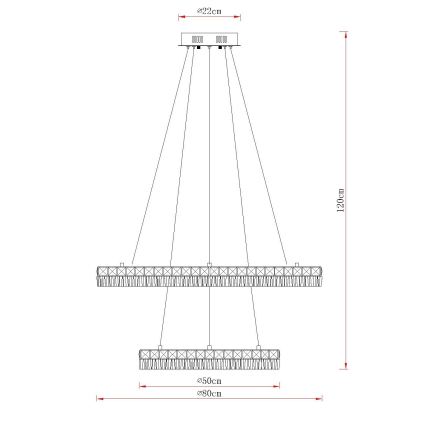 Globo - LED Stmívatelný lustr na lanku LED/72W/230V 2700-6000K čirá + dálkové ovládání