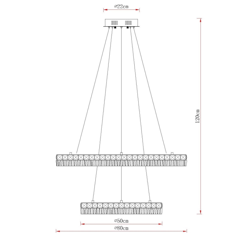 Globo - LED Stmívatelný lustr na lanku LED/72W/230V 2700-6000K čirá + dálkové ovládání