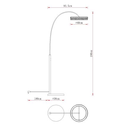 Globo - LED Stmívatelná stojací lampa LED/35W/230V 3000/4000/6000K