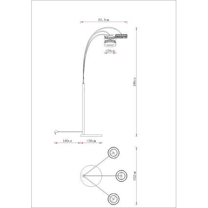 Globo - LED Stmívatelná stojací lampa LED/35W/230V 3000/4000/6000K