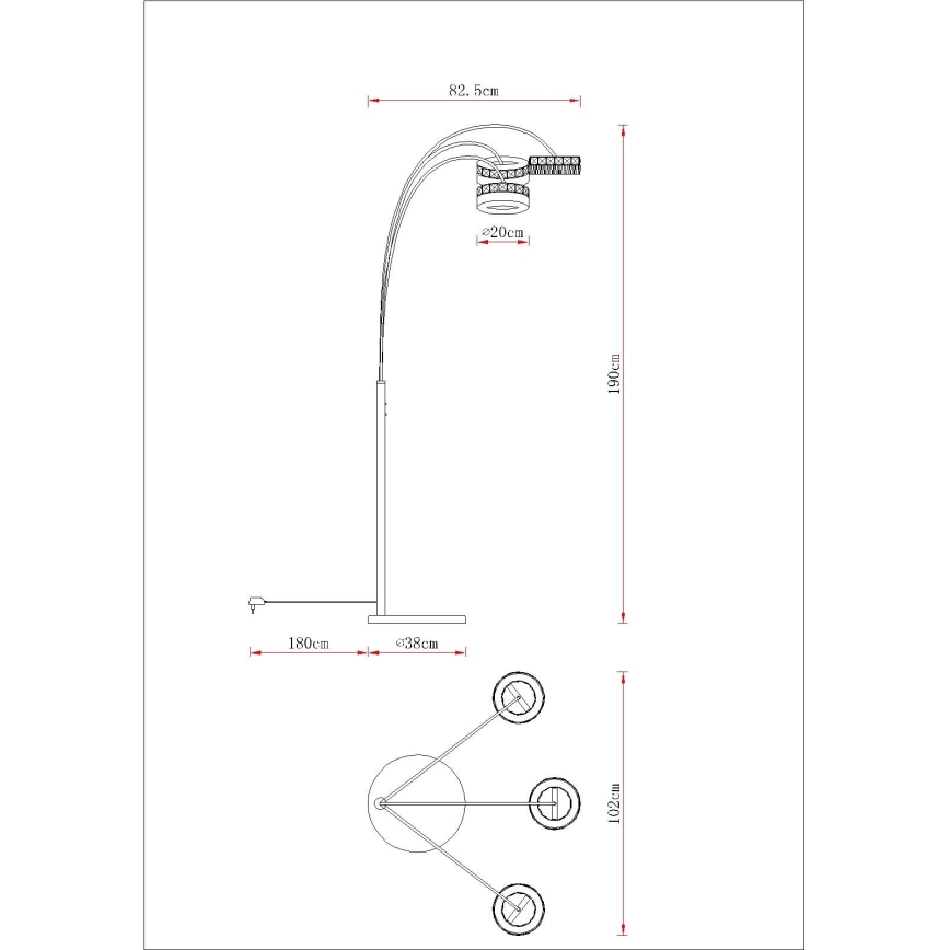 Globo - LED Stmívatelná stojací lampa LED/35W/230V 3000/4000/6000K