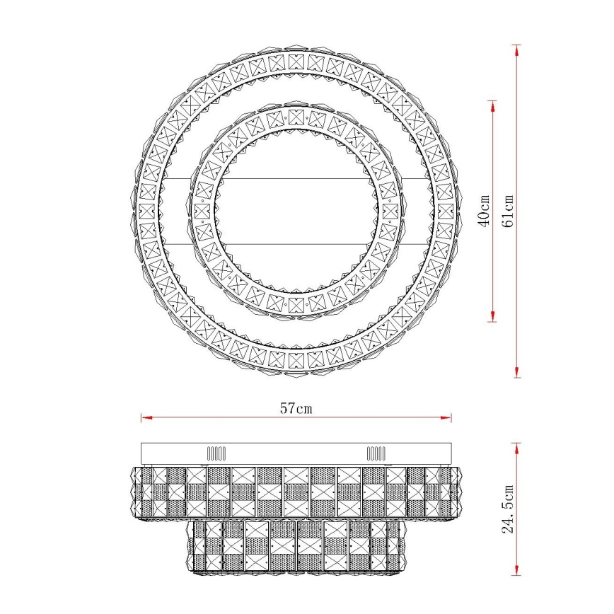 Globo - LED Stmívatelné stropní svítidlo LED/55W/230V 2700-6000K pr. 61 cm + dálkové ovládání