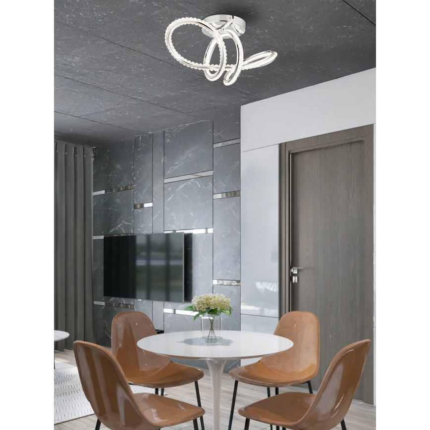 Globo - LED Stmívatelné stropní svítidlo LED/40W/230V 2700-6000K lesklý chrom + dálkové ovládání