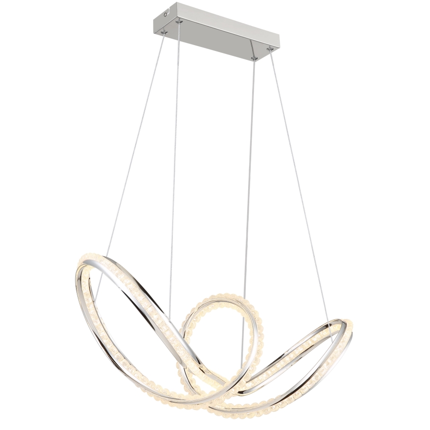 Globo - LED Stmívatelný lustr na lanku LED/45W/230V 2700-6000K lesklý chrom + dálkové ovládání