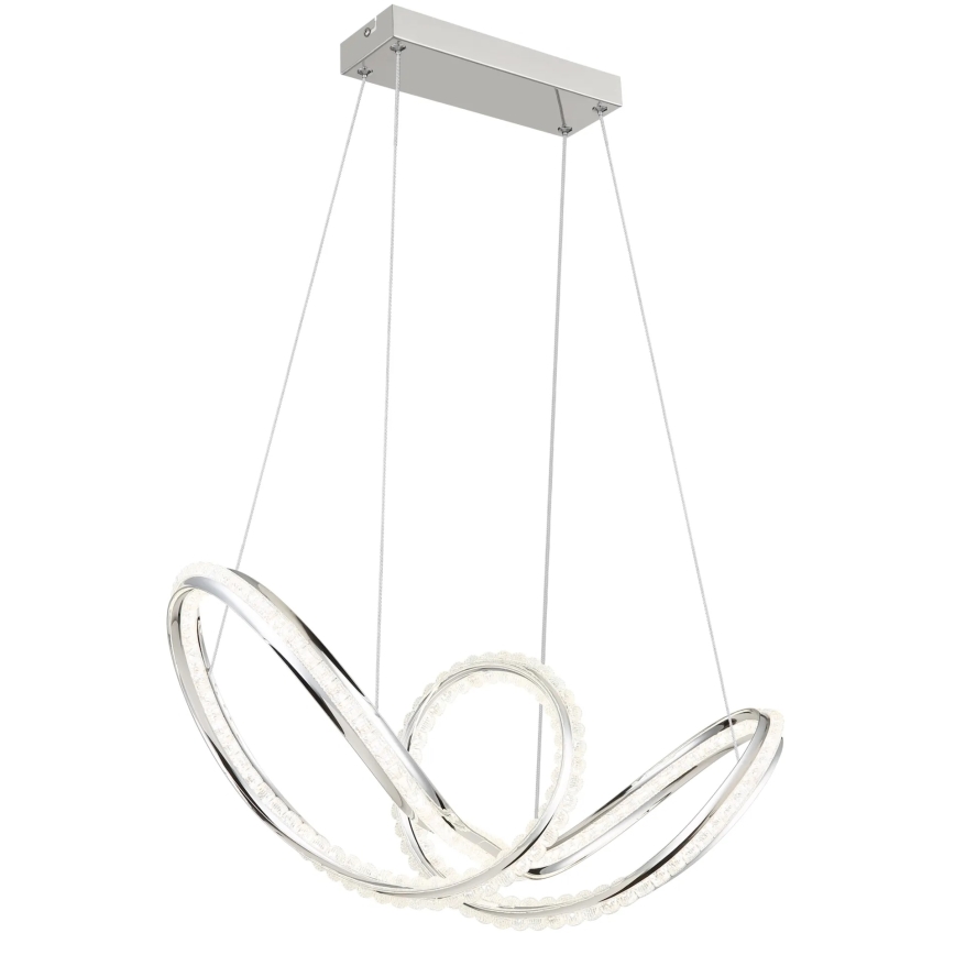 Globo - LED Stmívatelný lustr na lanku LED/45W/230V 2700-6000K lesklý chrom + dálkové ovládání