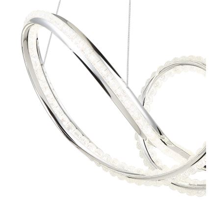 Globo - LED Stmívatelný lustr na lanku LED/45W/230V 2700-6000K lesklý chrom + dálkové ovládání