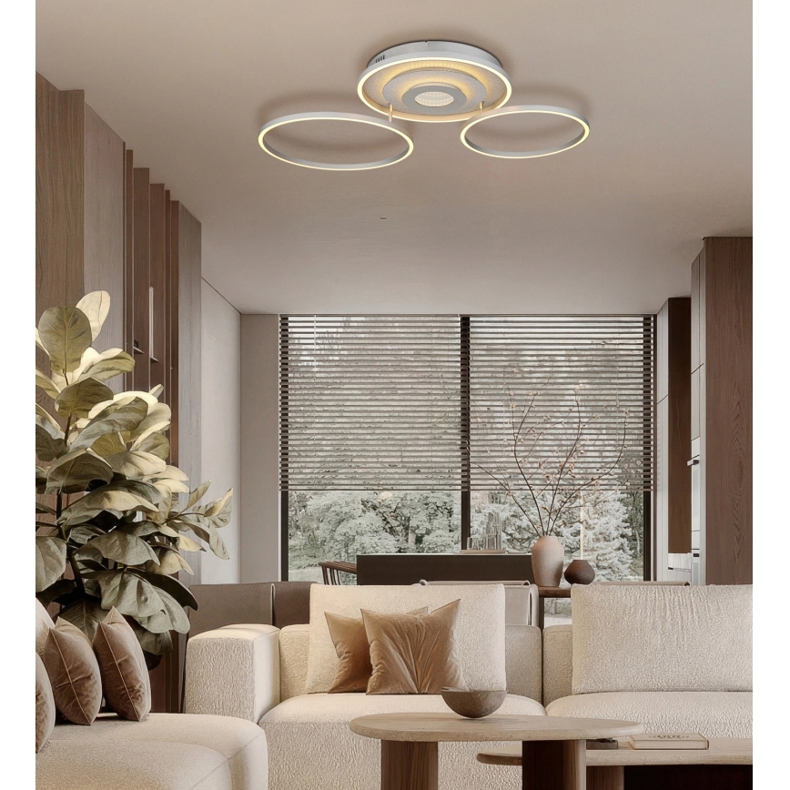 Globo - LED Stmívatelné stropní svítidlo LED/40W/230V 2700-6500K 57x99,2 cm stříbrná + dálkové ovládání