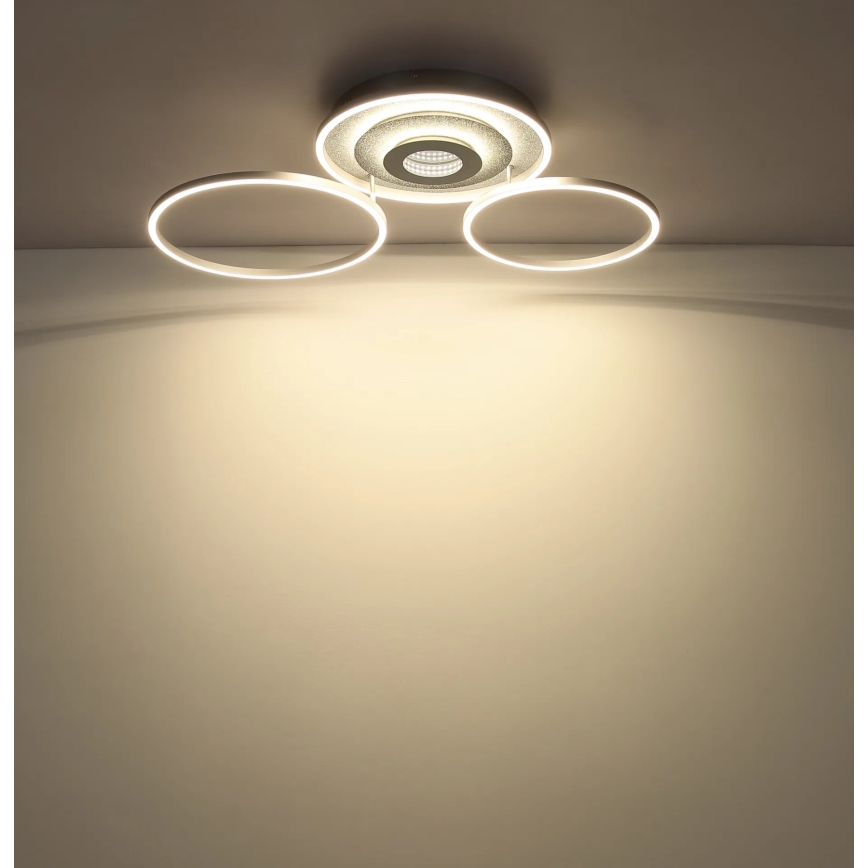 Globo - LED Stmívatelné stropní svítidlo LED/40W/230V 2700-6500K 57x99,2 cm stříbrná + dálkové ovládání