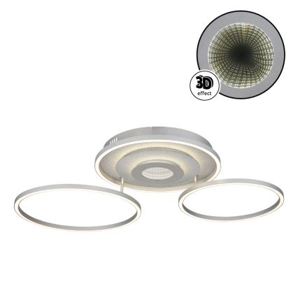 Globo - LED Stmívatelné stropní svítidlo LED/40W/230V 2700-6500K 57x99,2 cm stříbrná + dálkové ovládání