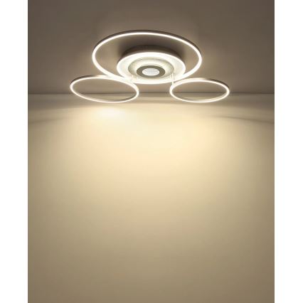 Globo - LED Stmívatelné stropní svítidlo LED/60W/230V 2700-6500K 80,8x99,2 cm stříbrná + dálkové ovládání