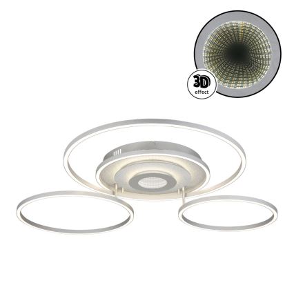 Globo - LED Stmívatelné stropní svítidlo LED/60W/230V 2700-6500K 80,8x99,2 cm stříbrná + dálkové ovládání