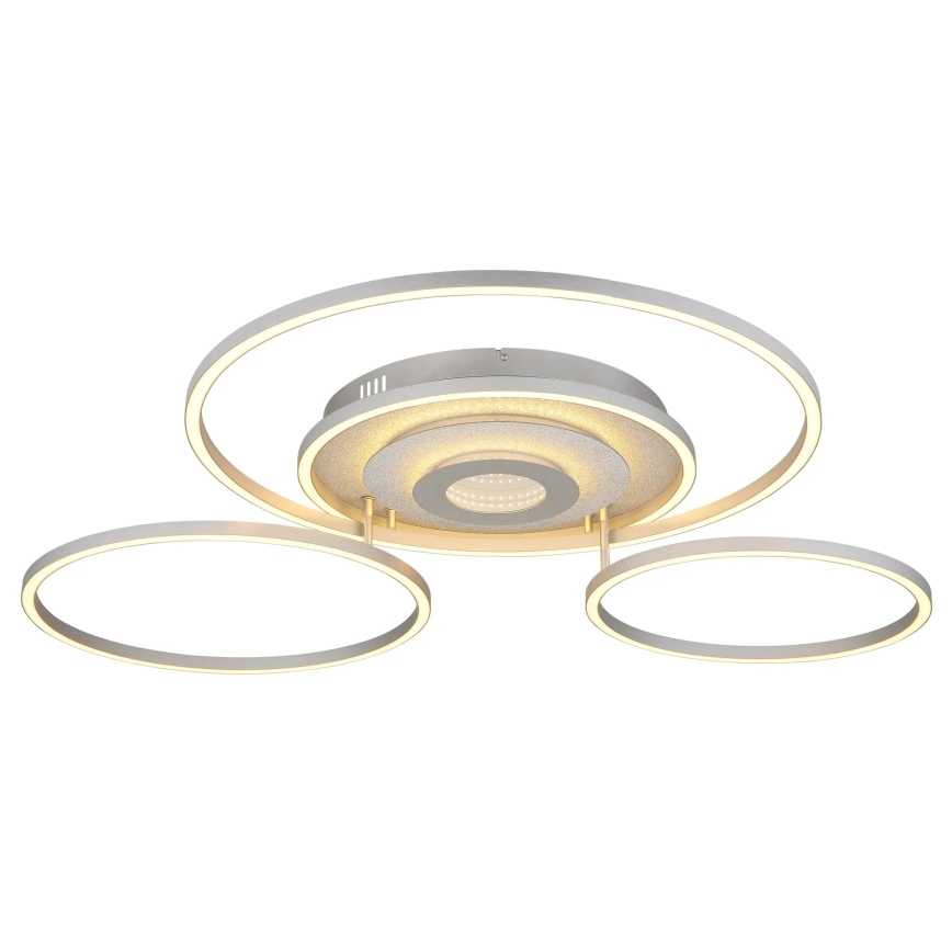 Globo - LED Stmívatelné stropní svítidlo LED/60W/230V 2700-6500K 80,8x99,2 cm stříbrná + dálkové ovládání