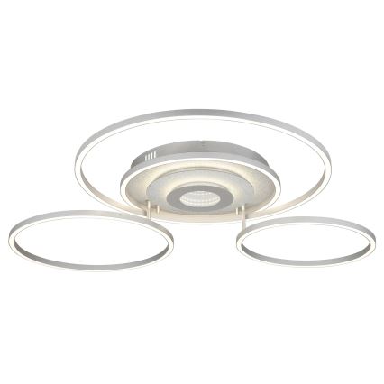 Globo - LED Stmívatelné stropní svítidlo LED/60W/230V 2700-6500K 80,8x99,2 cm stříbrná + dálkové ovládání
