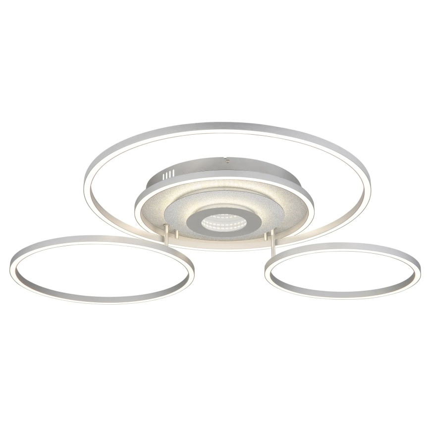 Globo - LED Stmívatelné stropní svítidlo LED/60W/230V 2700-6500K 80,8x99,2 cm stříbrná + dálkové ovládání
