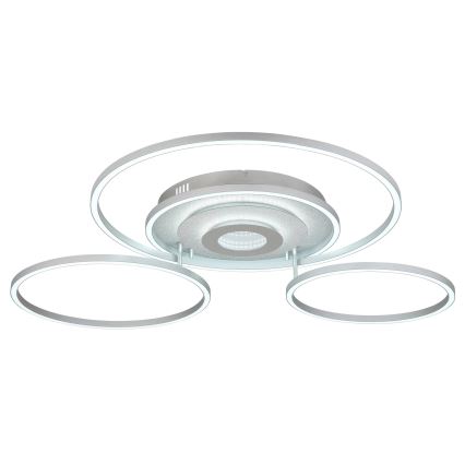 Globo - LED Stmívatelné stropní svítidlo LED/60W/230V 2700-6500K 80,8x99,2 cm stříbrná + dálkové ovládání