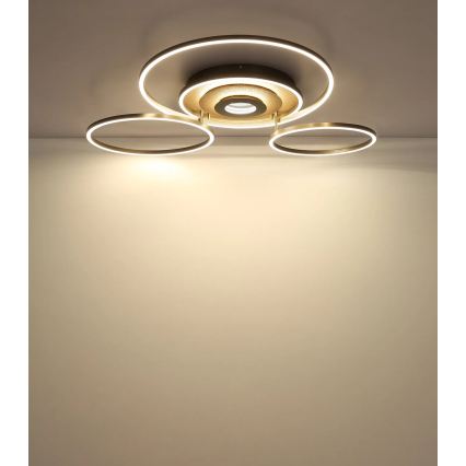 Globo - LED Stmívatelné stropní svítidlo LED/60W/230V 2700-6500K 80,8x99,2 cm hnědá + dálkové ovládání