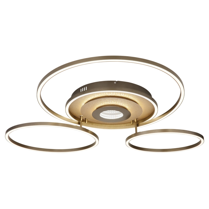 Globo - LED Stmívatelné stropní svítidlo LED/60W/230V 2700-6500K 80,8x99,2 cm hnědá + dálkové ovládání