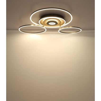 Globo - LED Stmívatelné stropní svítidlo LED/60W/230V 2700-6500K 80,8x99,2 cm mosaz + dálkové ovládání
