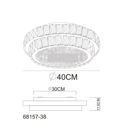 Globo - LED Stmívatelné stropní svítidlo LED/38W/230V 2700-6000K pr. 40 cm + dálkové ovládání