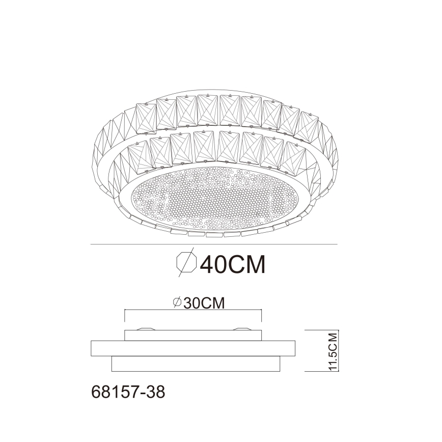 Globo - LED Stmívatelné stropní svítidlo LED/38W/230V 2700-6000K pr. 40 cm + dálkové ovládání