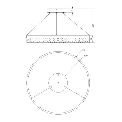 Globo - LED Lustr na lanku 1xLED/36W/230V