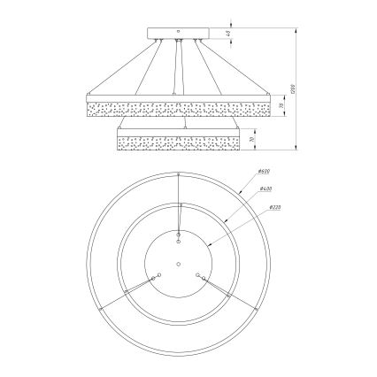 Globo - LED Lustr na lanku 1xLED/60W/230V