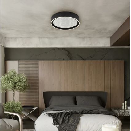 Globo - LED Stmívatelné stropní svítidlo LED/40W/230V 2700-6500K pr. 51,5 cm černá + dálkové ovládání