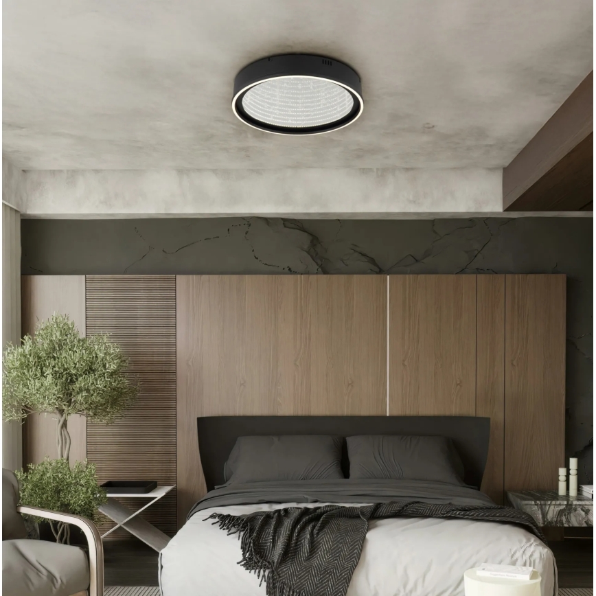 Globo - LED Stmívatelné stropní svítidlo LED/40W/230V 2700-6500K pr. 51,5 cm černá + dálkové ovládání