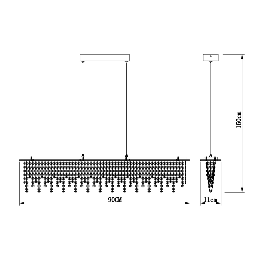 Globo - LED Stmívatelný křišťálový lustr na lanku LED/24W/230V 3000-6000K + dálkové ovládání