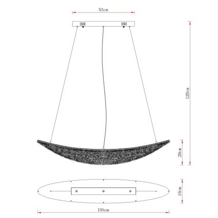 Globo - LED Stmívatelný lustr na lanku LED/40W/230V 2700-6000K lesklý chrom + dálkové ovládání