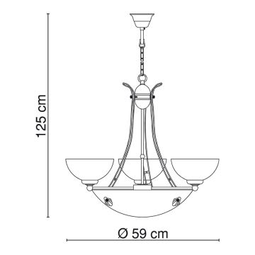 Globo 6897-6 - Lustr na řetězu SCALE 3xE14/40W + 3xE27/60W