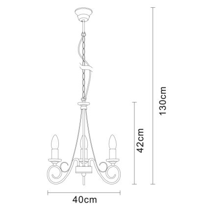 Globo - Lustr na řetězu 3xE14/40W/230V