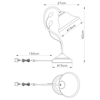 Globo - Stolní lampa 1xE27/60W/230V