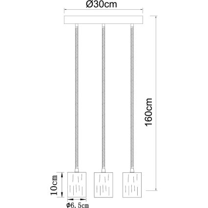 Globo - Lustr na lanku 3xE27/60W/230V pavouk