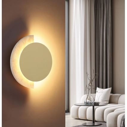 Globo - LED Nástěnné svítidlo LED/8W/230V 3000K pr. 20 cm travertin