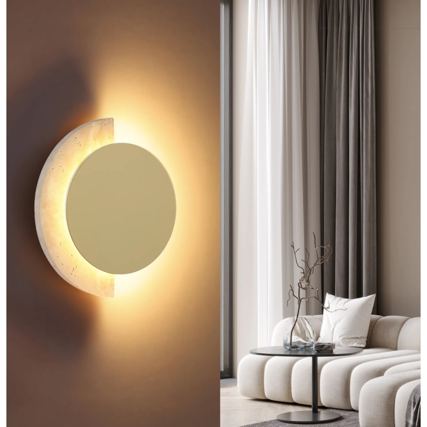 Globo - LED Nástěnné svítidlo LED/8W/230V 3000K pr. 20 cm travertin