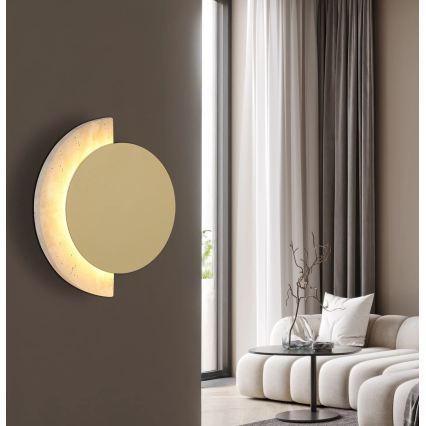 Globo - LED Nástěnné svítidlo LED/8W/230V 3000K pr. 20 cm travertin