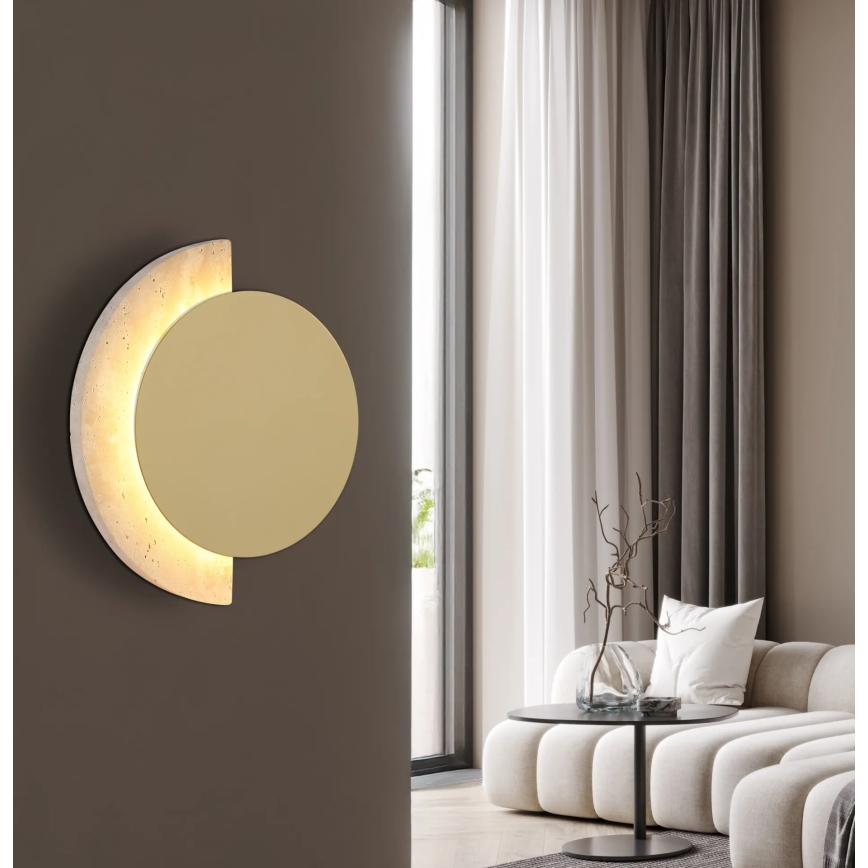Globo - LED Nástěnné svítidlo LED/8W/230V 3000K pr. 20 cm travertin