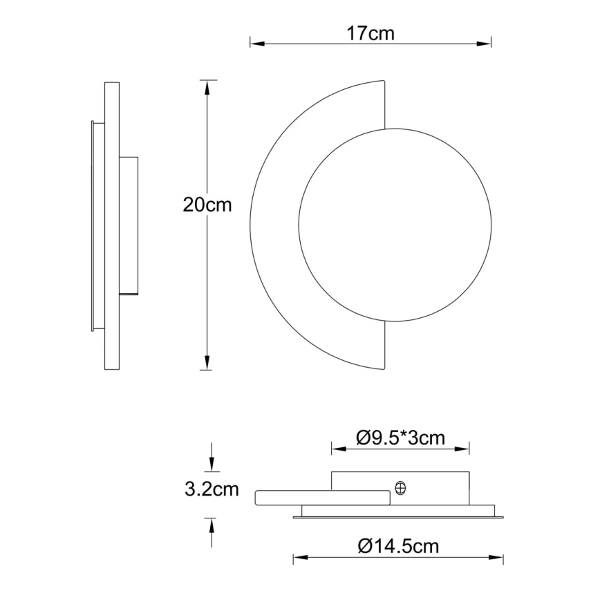 Globo - LED Nástěnné svítidlo LED/8W/230V 3000K pr. 20 cm travertin