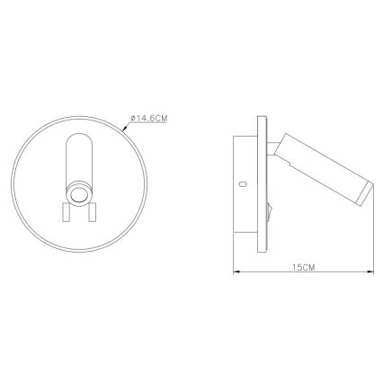 Globo - LED Nástěnné bodové svítidlo LED/6W + LED/1W/230V