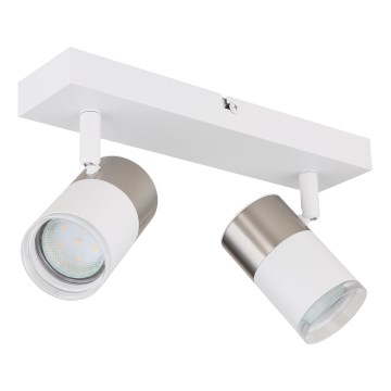 Globo - Bodové svítidlo 2xGU10/25W/230V bílá/matný chrom