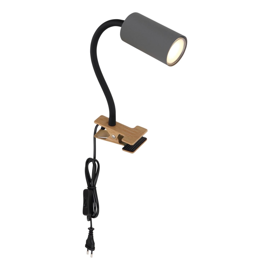 Globo - Flexibilní lampa s klipem 1xGU10/25W/230V šedá/hnědá