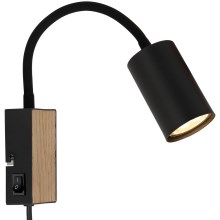 Globo - Flexibilní nástěnná lampa 1xGU10/35W/230V černá/hnědá