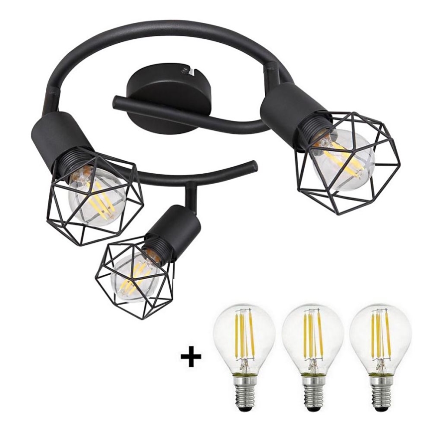 Globo - LED Bodové svítidlo 3xE14/6W/230V černá