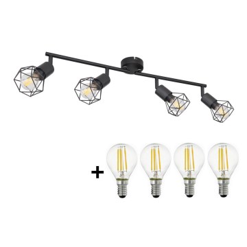 Globo - LED Bodové svítidlo 4xE14/6W/230V černá